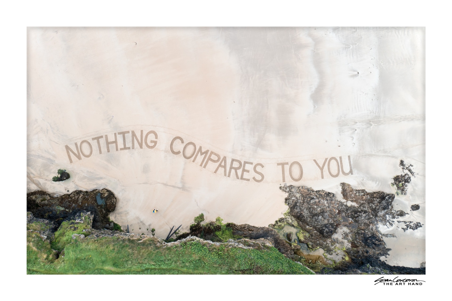 Sand Art Tribute to Sinead O'Connor by Sean Corcoran in Tullan Beach Bundoran Donegal
